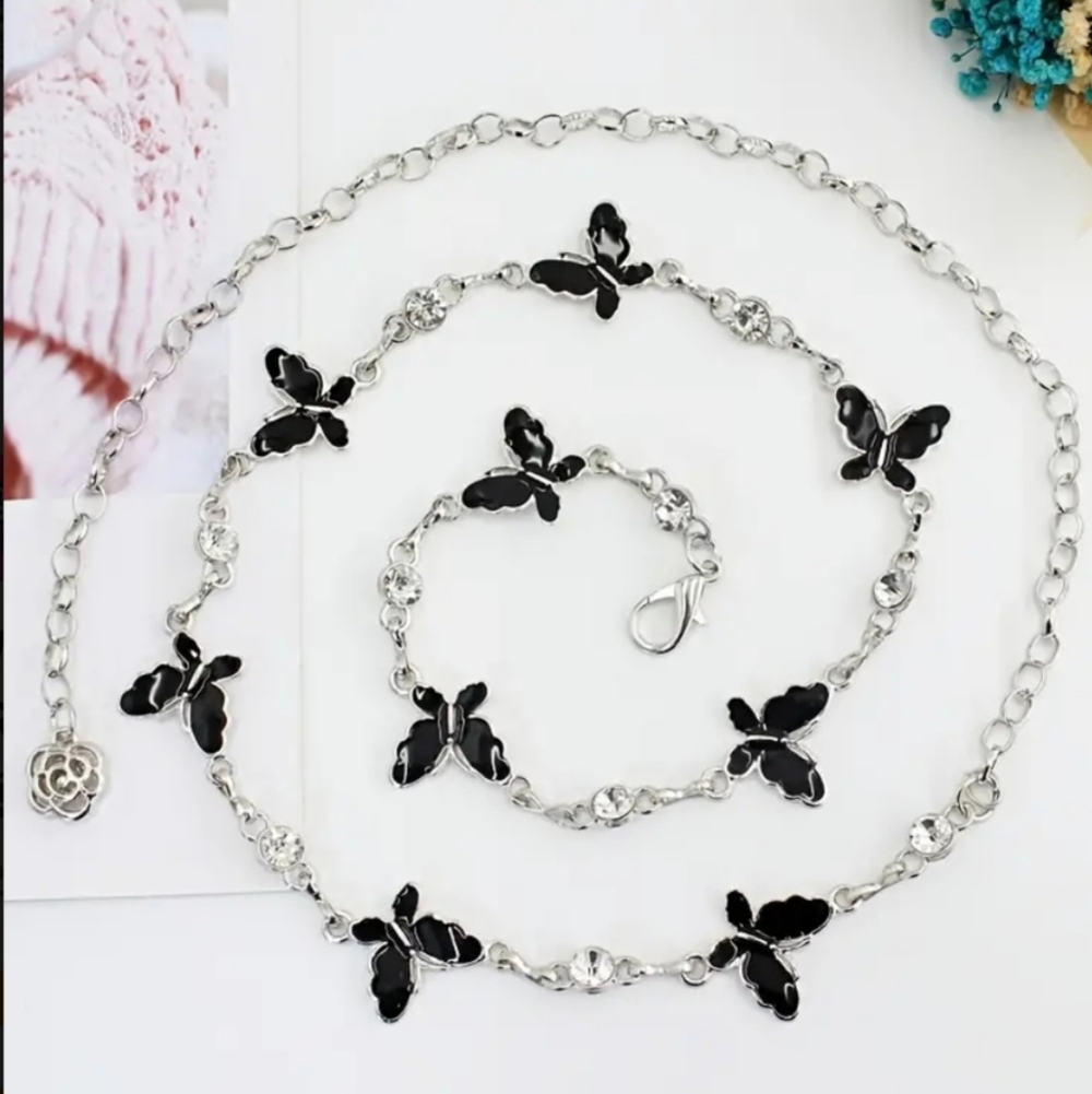 Butterfly Rhinestone Waist Chain - Picture 2 of 8